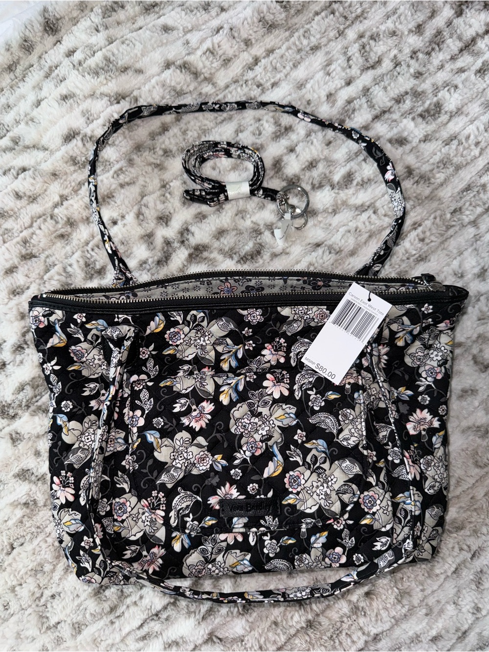 Vera Bradley NWT Carson East West tote + Lanyard